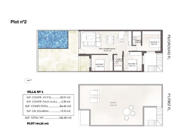 3 quarto Moradia Geminada para venda em Pilar de la Horadada ciudad, Pilar de la Horadada - 415 000 € (Ref: 10029116)