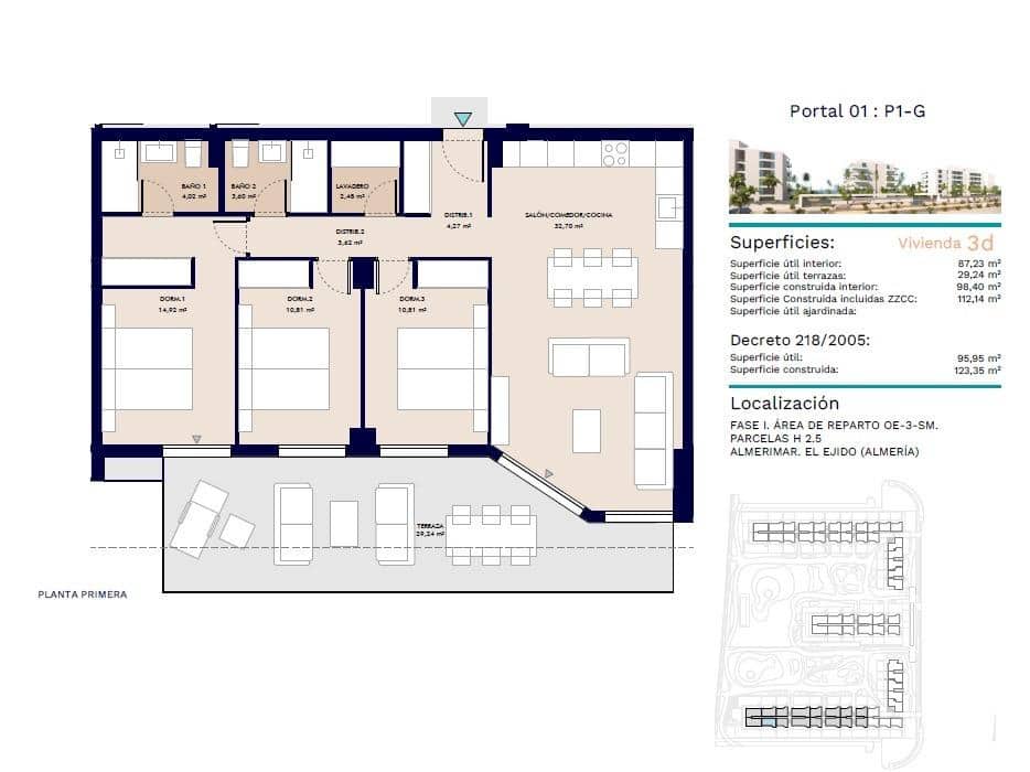 3 camera da letto Appartamento in vendita in Almerimar con piscina - 410.000 € (Rif: 10030055)