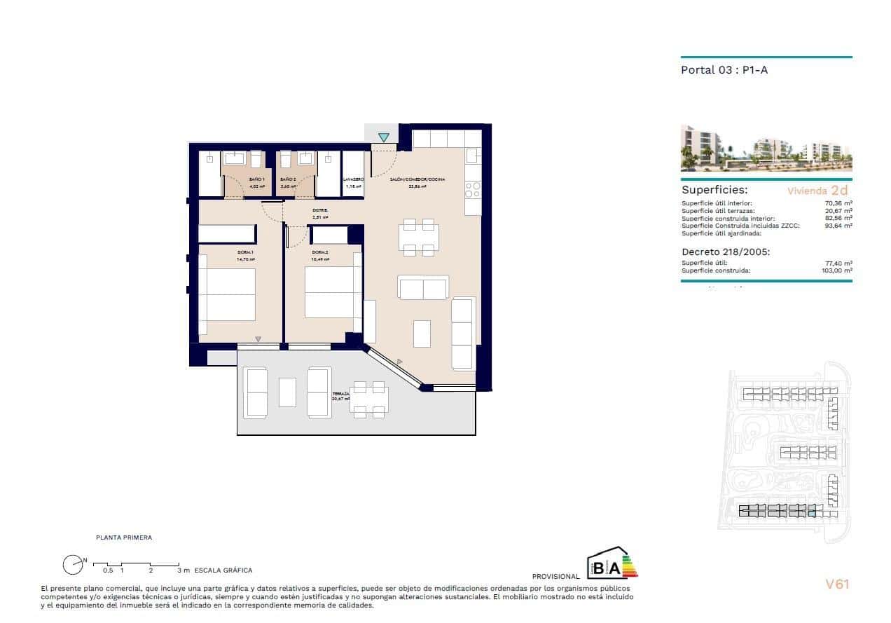 2 slaapkamer Appartement te koop in Almerimar met zwembad - € 285.000 (Ref: 10030056)