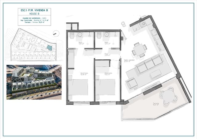 2 sovrum Lägenhet till salu i El Hornillo, Aguilas med pool - 267 000 € (Ref: 10030076)