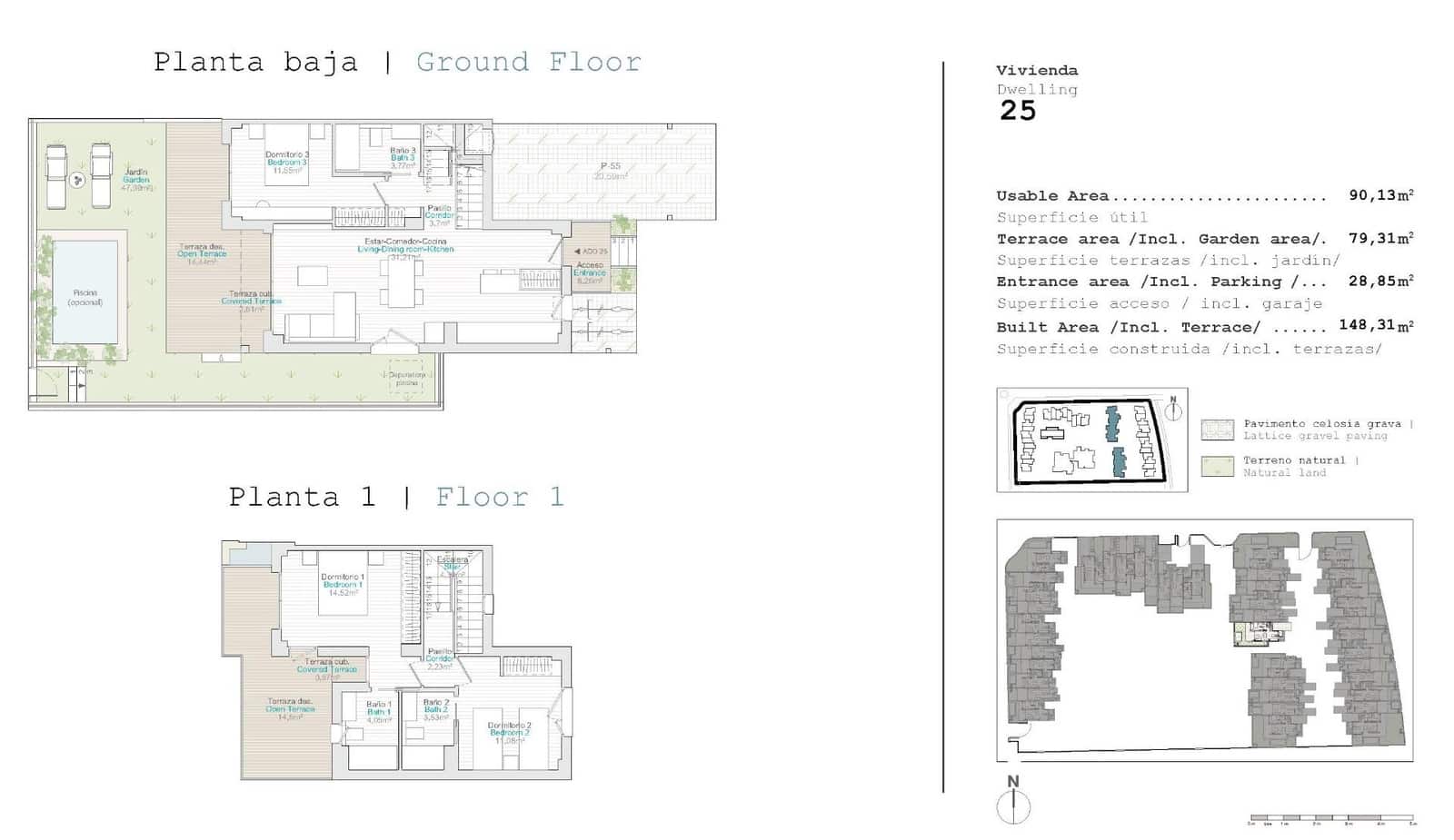 3 camera da letto Villetta Bifamiliare in vendita in El Vergel / Verger con piscina - 505.000 € (Rif: 10030087)
