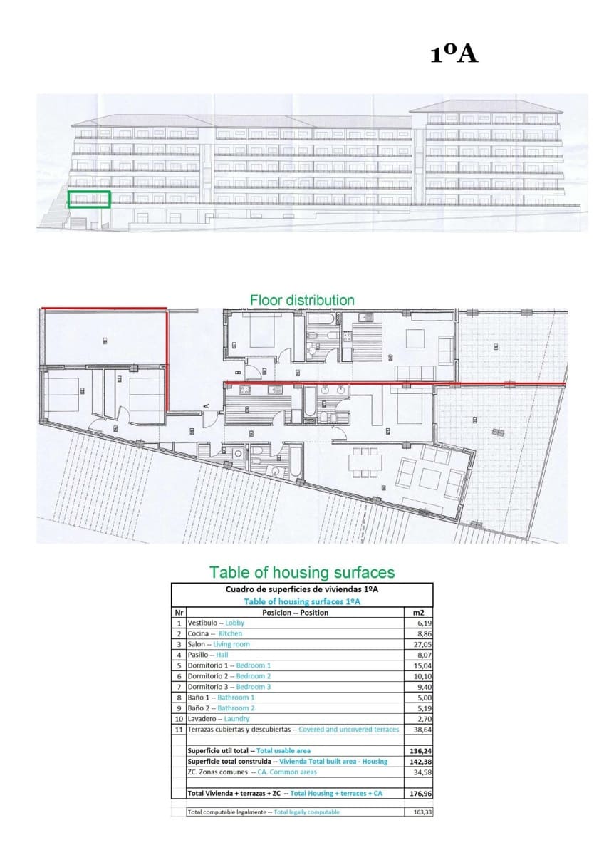 3 chambre Appartement à vendre à Relleu avec piscine - 259 000 € (Ref: 10044507)