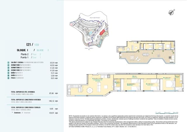 3 slaapkamer Appartement te koop in Los Collados - Los Geraneos, Aguilas met zwembad - € 579.000 (Ref: 10047894)
