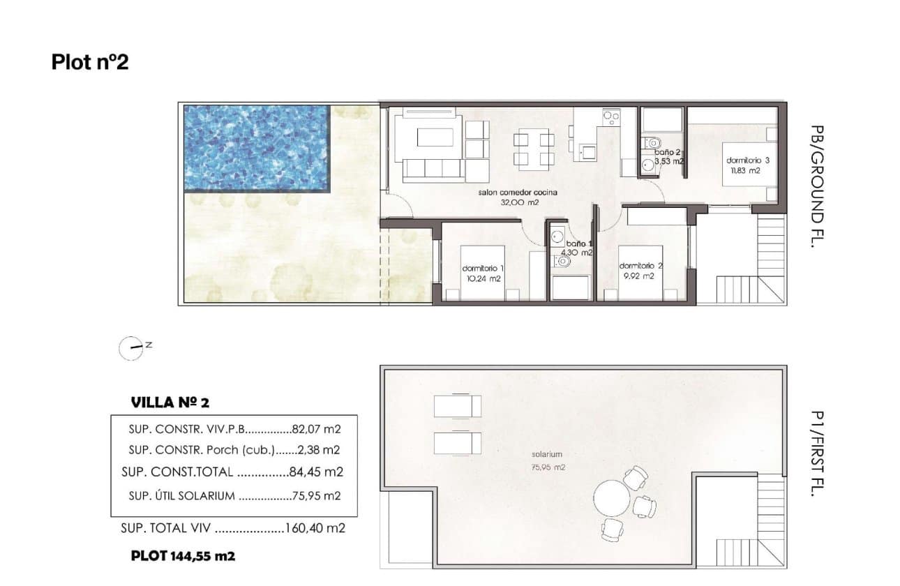 3 bedroom Semi-detached Villa for sale in Pilar de la Horadada with garage - € 415,000 (Ref: 10048009)