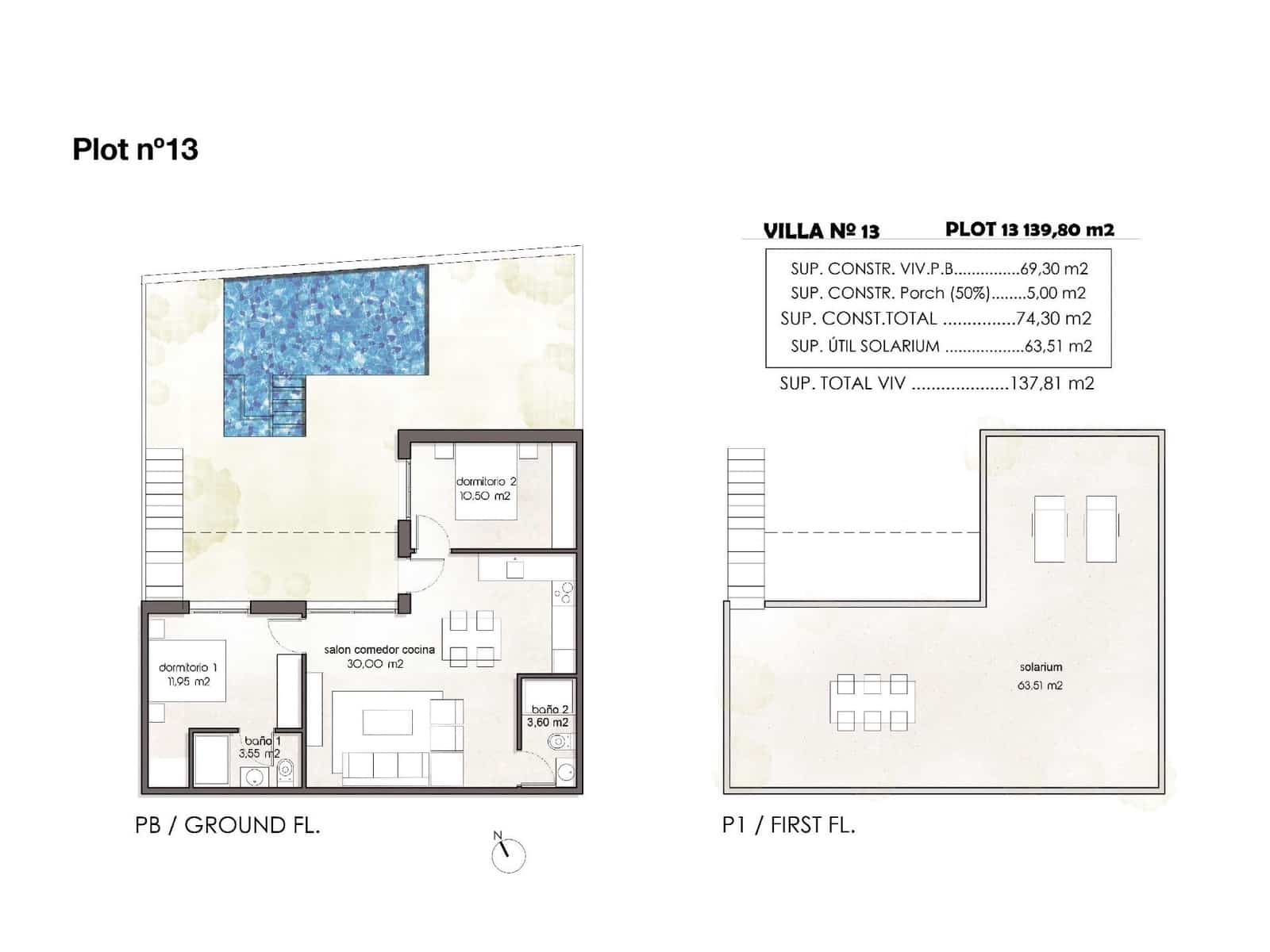 2 slaapkamer Halfvrijstaande villa te koop in Pilar de la Horadada met garage - € 350.000 (Ref: 10048780)