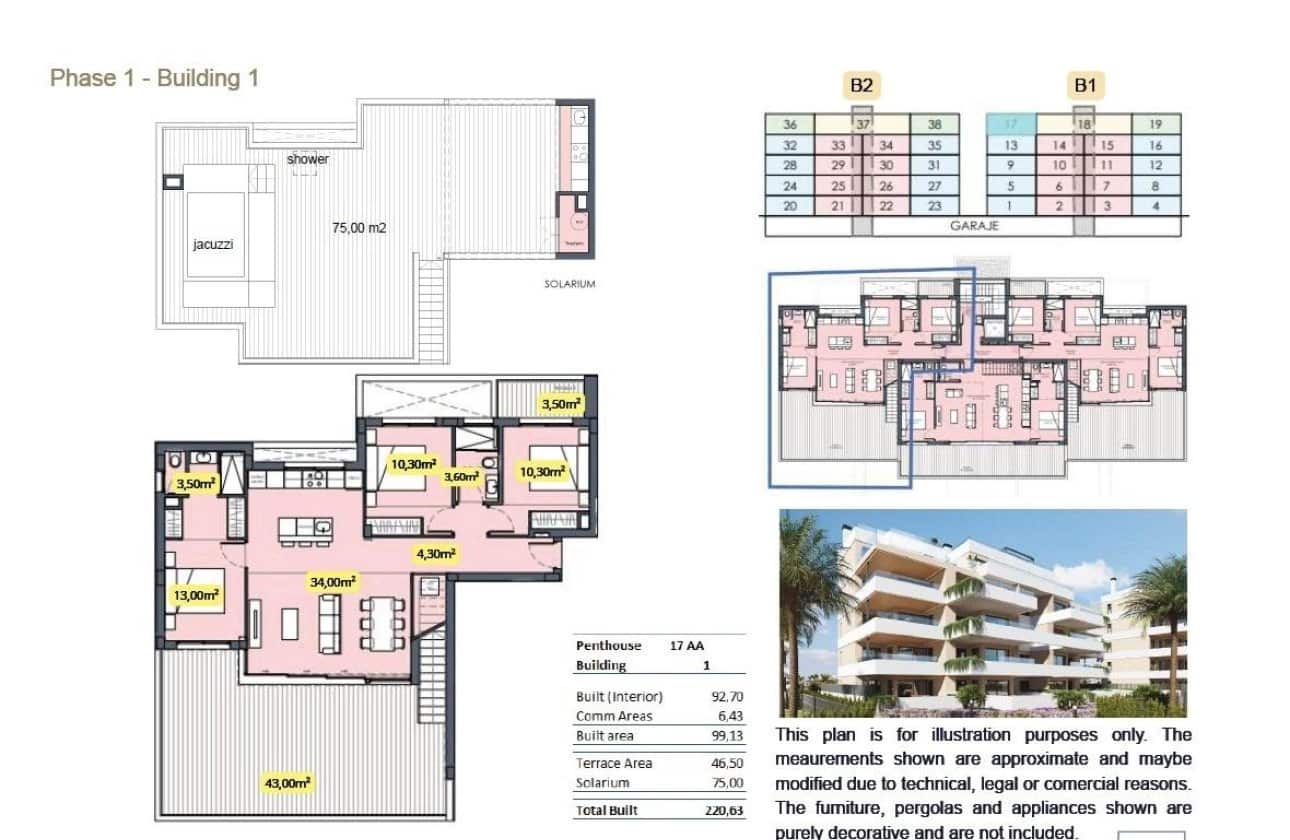 3 soverom Leilighet til salgs i Torre-Pacheco med svømmebasseng - € 601 000 (Ref: 10100884)