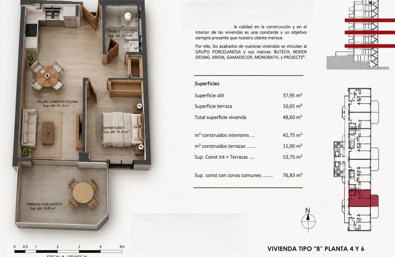 1 soveværelse Lejlighed til salg i La Villajoyosa / Vila Joiosa med swimmingpool - € 286.200 (Ref: 10100889)