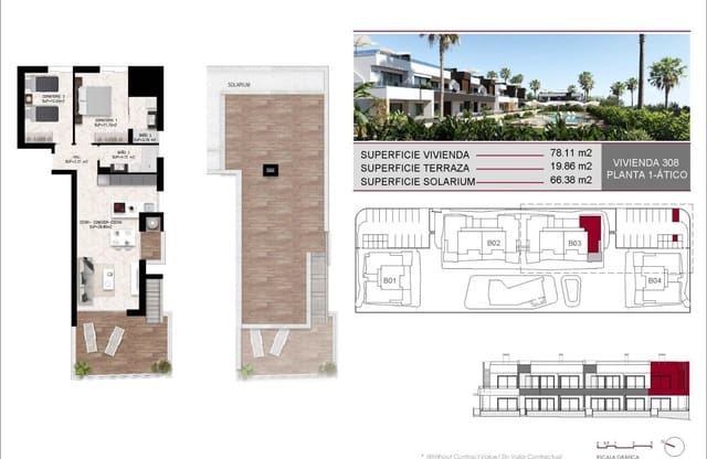2 sypialnia Apartament na sprzedaż w Ciudad Quesada, Rojales z basenem - 339 000 € (Ref: 10100893)