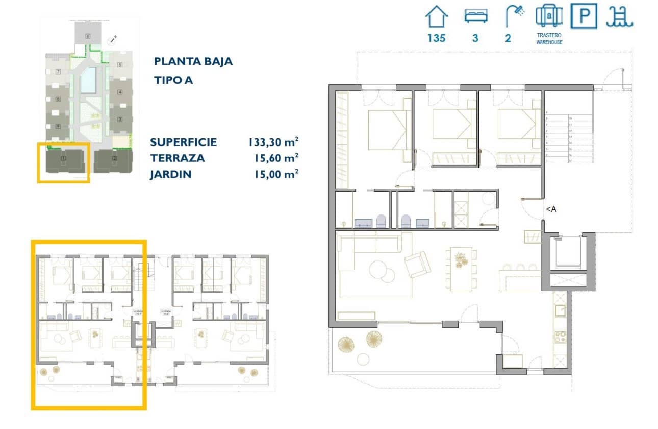 3 bedroom Apartment for sale in San Pedro del Pinatar with pool garage - € 319,900 (Ref: 10100898)