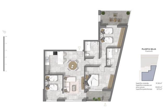 3 bedroom Apartment for sale in Zona Pueblo, Guardamar del Segura with pool - € 334,000 (Ref: 10100904)