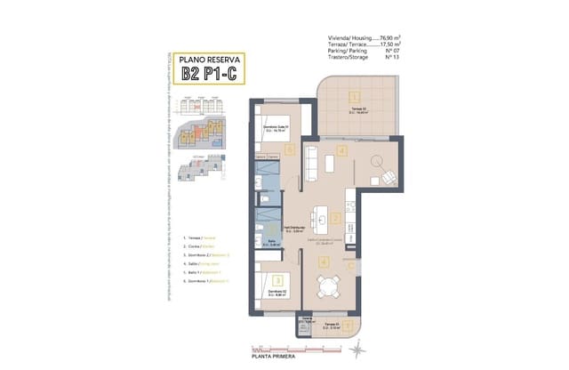 3 slaapkamer Appartement te koop in Las Lomas de Rame - Bahía Bella, Los Alcázares met zwembad - € 349.900 (Ref: 10100926)