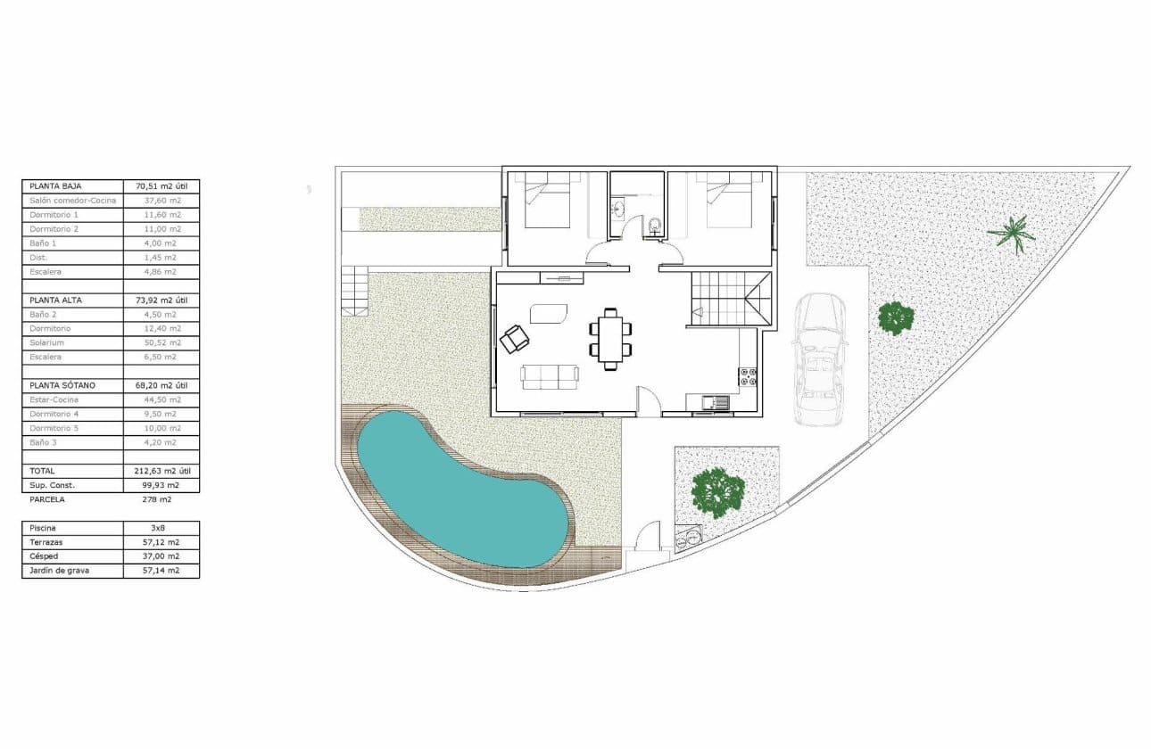 5 makuuhuone Huvila myytävänä paikassa Ciudad Quesada mukana uima-altaan - 587 000 € (Ref: 10100936)