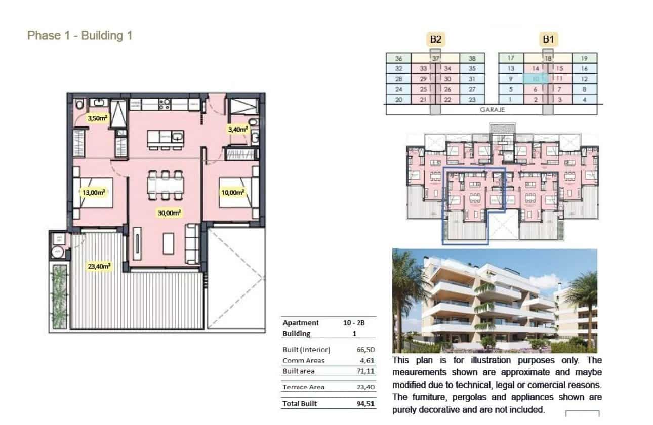 2 quarto Apartamento para venda em Torre-Pacheco com piscina - 291 000 € (Ref: 10100939)