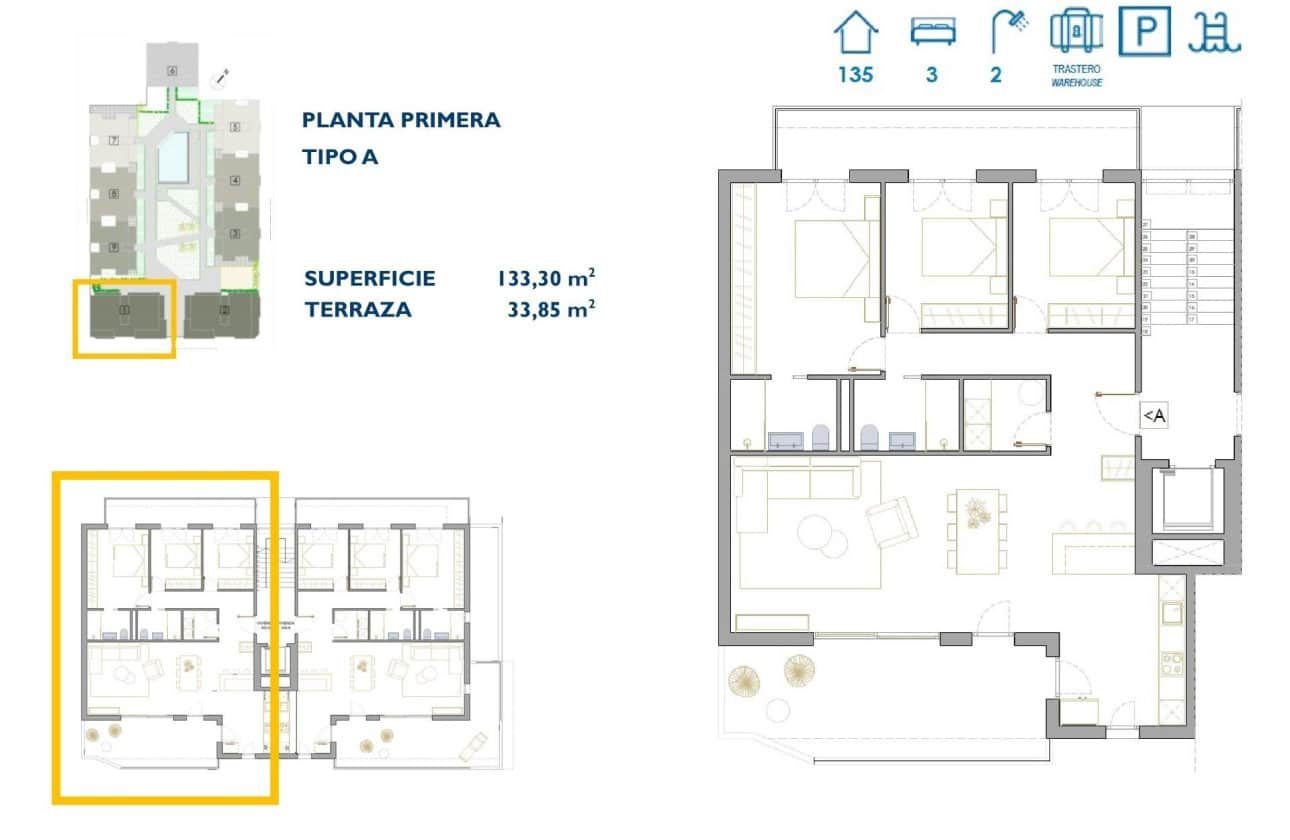 3 camera da letto Appartamento in vendita in San Pedro del Pinatar con piscina garage - 324.900 € (Rif: 10100945)