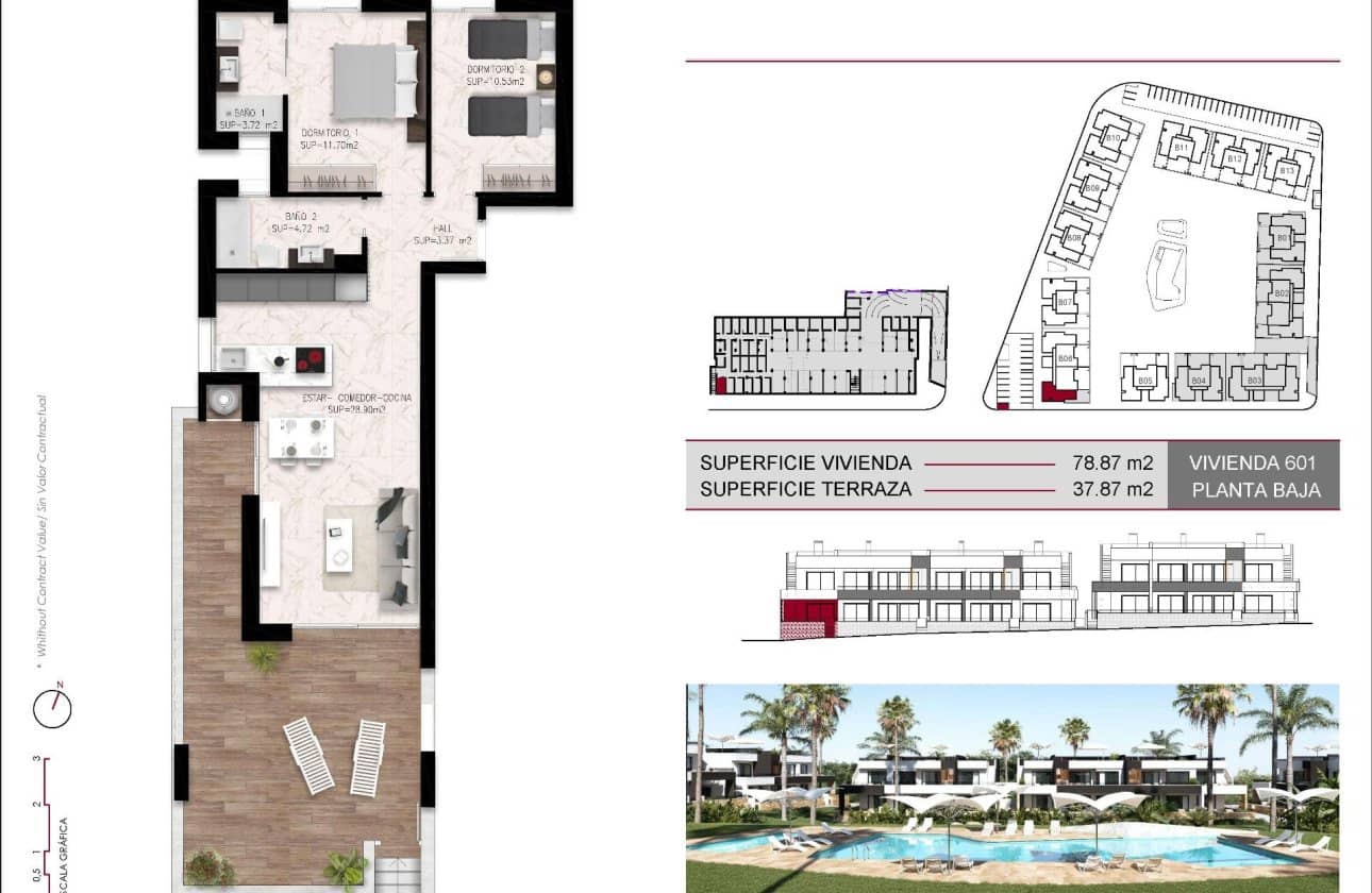 2 sovrum Lägenhet till salu i Ciudad Quesada med pool - 322 000 € (Ref: 10100948)