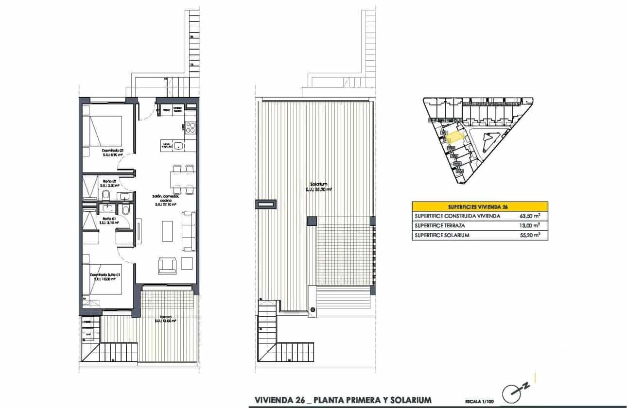 2 soverom Leilighet til salgs i San Fulgencio med svømmebasseng - € 261 900 (Ref: 10100960)