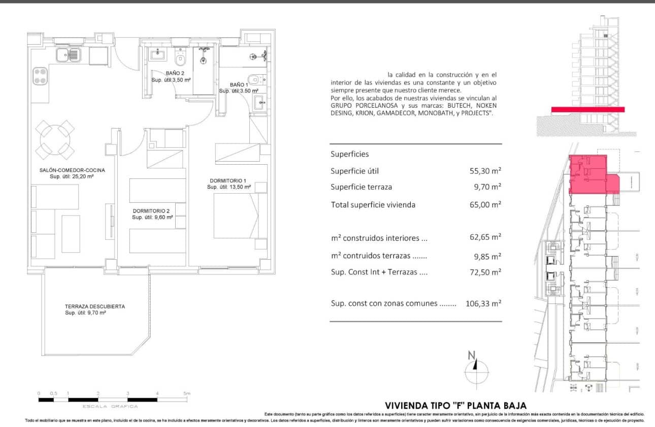 2 sypialnia Apartament na sprzedaż w La Villajoyosa / Vila Joiosa z basenem - 340 000 € (Ref: 10100967)