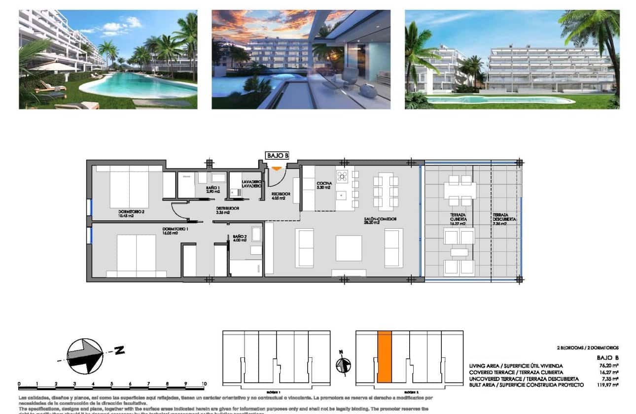 2 makuuhuone Huoneisto myytävänä paikassa Mar de Cristal mukana uima-altaan - 325 000 € (Ref: 10100970)