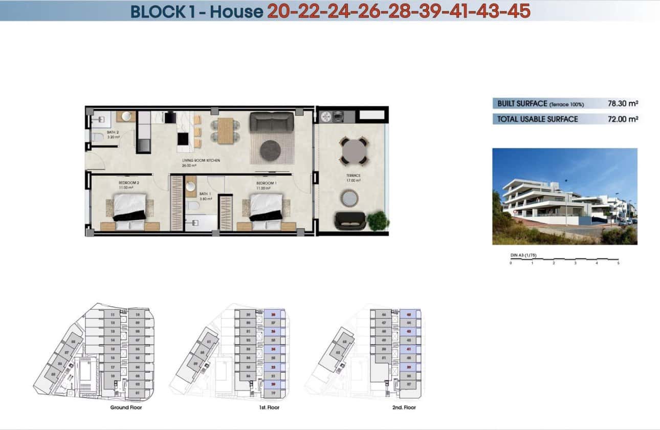 Apartamento de 2 habitaciones en La Marina del Pinet en venta con piscina - 248.000 € (Ref: 10100978)