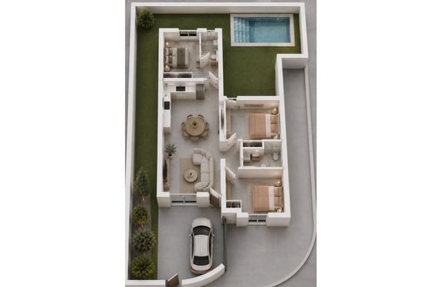 3 sypialnia Willa na sprzedaż w Mazarrón ciudad, Mazarrón z basenem garażem - 269 900 € (Ref: 10127490)