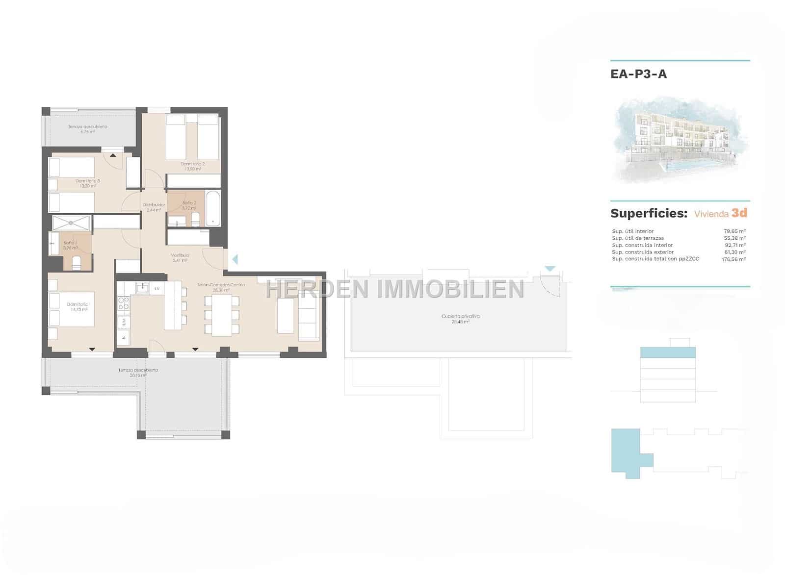 3 soverom Penthouse til salgs i Calvia med svømmebasseng - € 775 000 (Ref: 9734027)