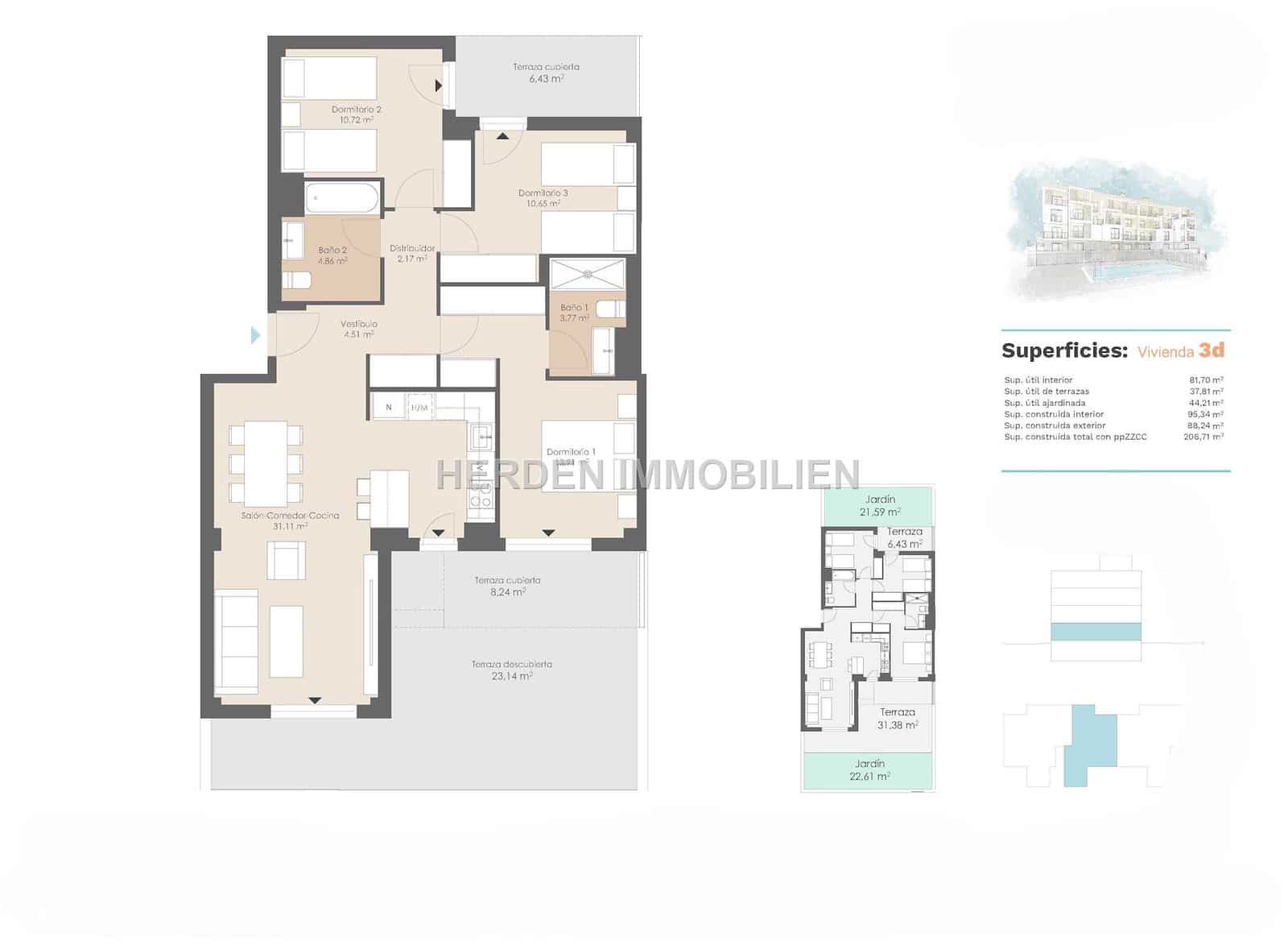3 soveværelse Lejlighed til salg i Calvia med swimmingpool - € 755.000 (Ref: 9746682)