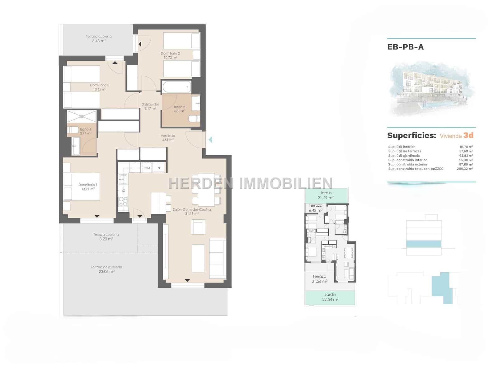 3 soverom Leilighet til salgs i Calvia med svømmebasseng - € 755 000 (Ref: 9746683)