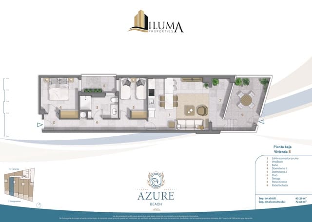 2 makuuhuone Huoneisto myytävänä paikassa Lo Pagan, San Pedro del Pinatar mukana uima-altaan 
autotalli - 450 000 € (Ref: 9506753)