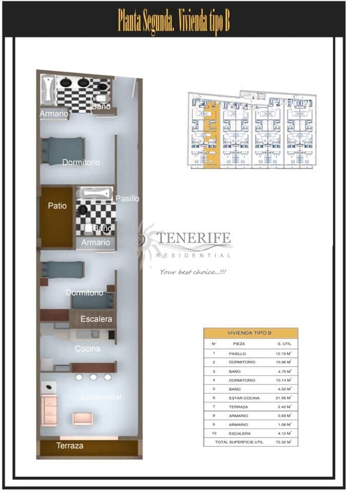 2 chambre Appartement à vendre à San Isidro de Abona avec garage - 215 250 € (Ref: 9798544)
