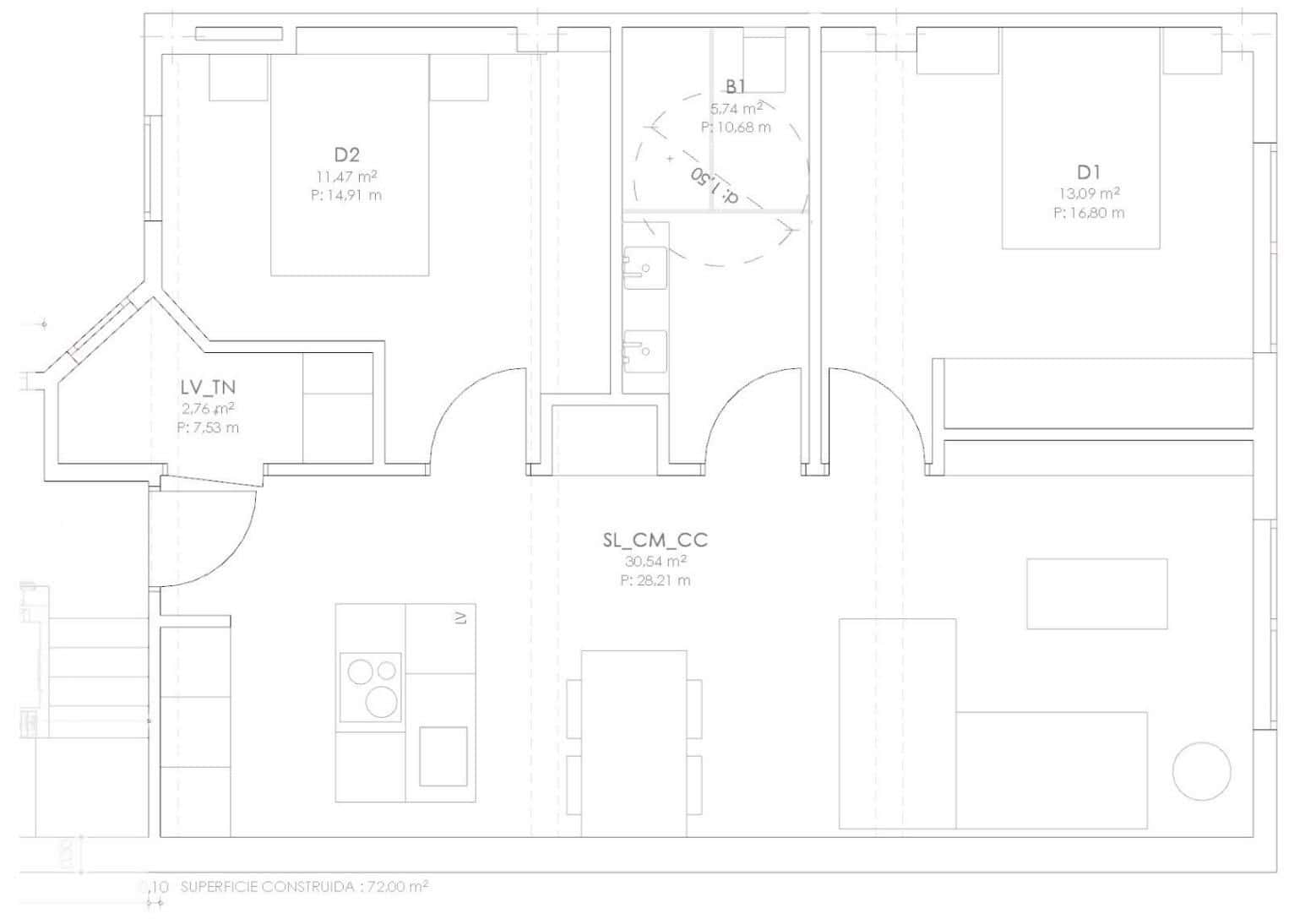 2 bedroom Flat for sale in A Coruna city - € 330,000 (Ref: 9551339)