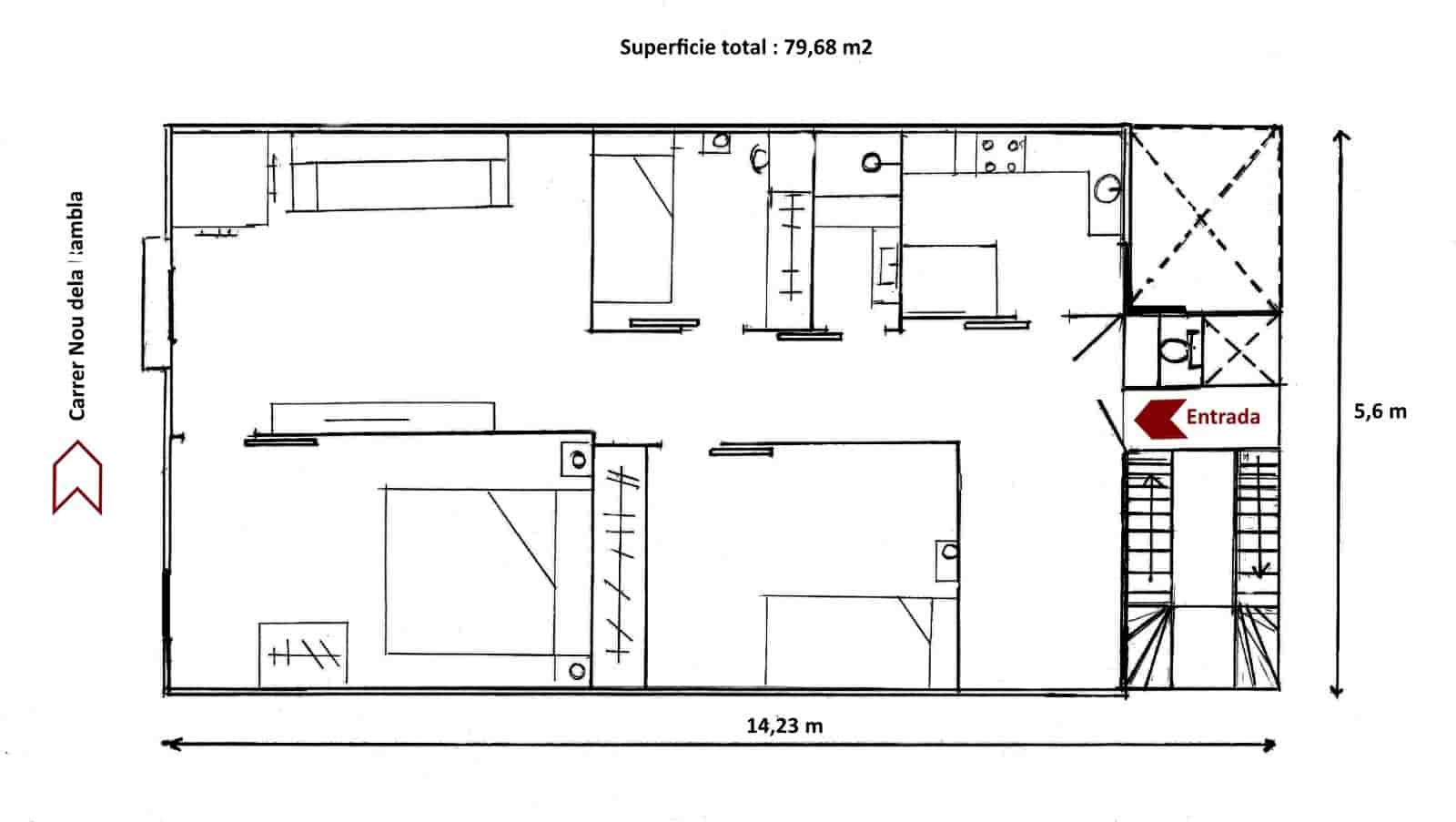 3 makuuhuone Asunto myytävänä paikassa Barcelona kaupunki - 278 000 € (Ref: 9660794)
