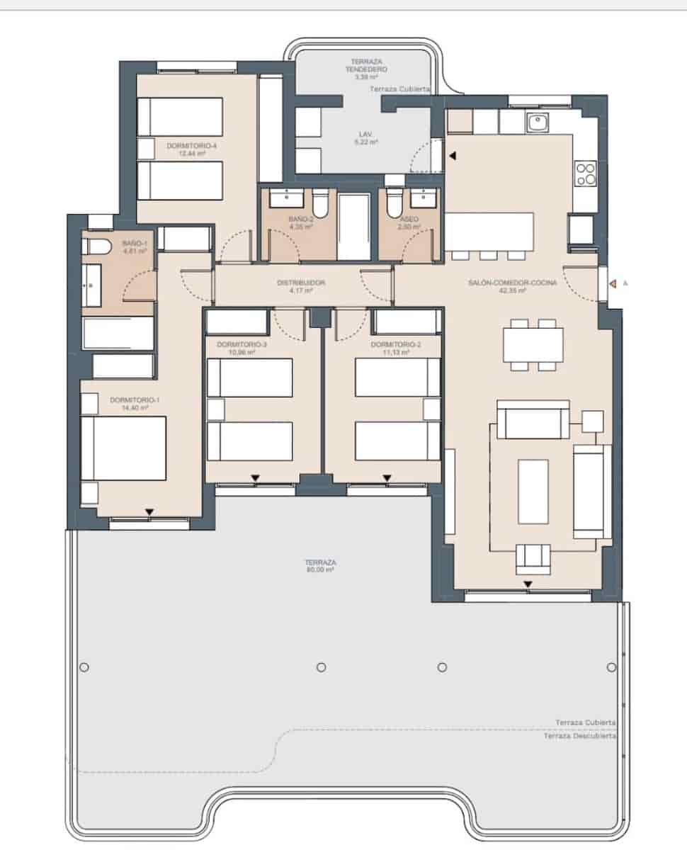 Apartamento de 4 habitaciones en Estepona en venta con piscina - 890.000 € (Ref: 9540050)