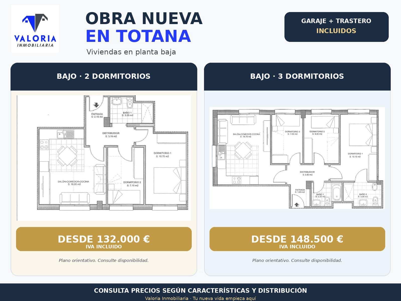 2 bedroom Apartment for sale in Totana with garage - € 132,000 (Ref: 10148961)