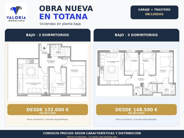 2 bedroom Apartment for sale in Totana with garage - € 132,000 (Ref: 10148961)