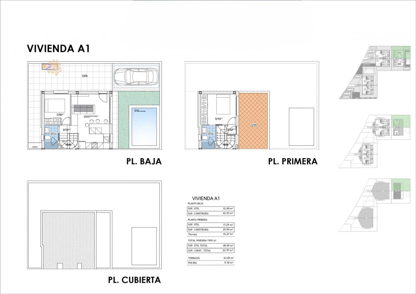2 soveværelse Rækkehus til salg i Puerto de Mazarron - € 249.900 (Ref: 9955316)