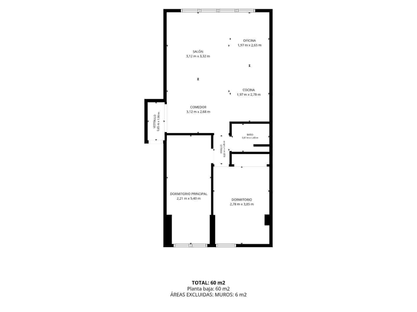 2 sypialnia Mieszkanie na sprzedaż w Miasto Madryt - 320 000 € (Ref: 10009201)