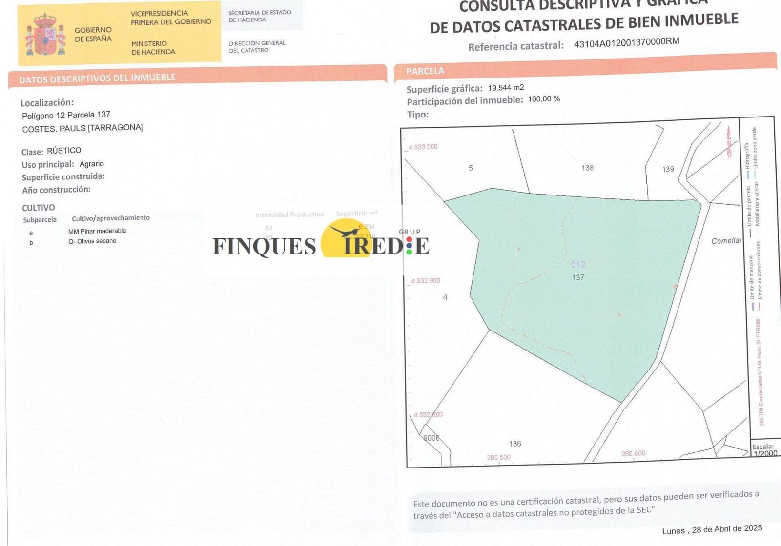 Finca/Country House for sale in Alfara de Carles - € 125,000 (Ref: 9488912)