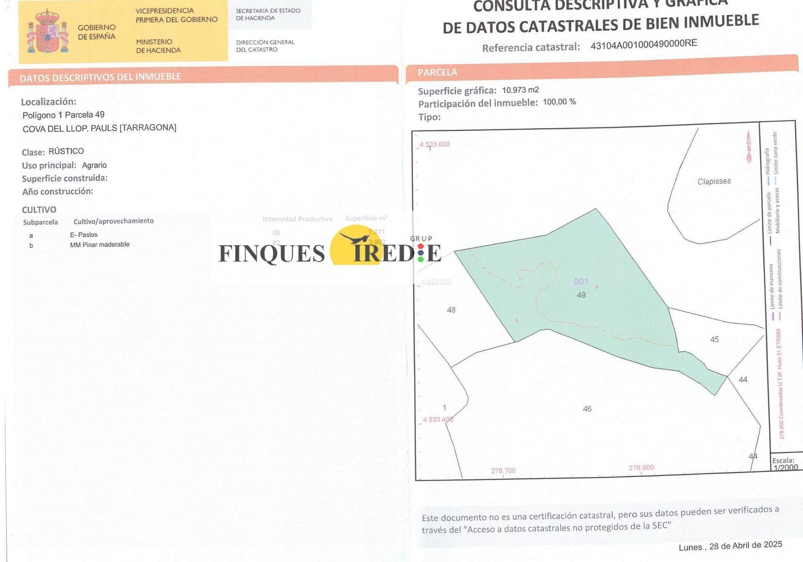 Finca/Country House for sale in Alfara de Carles - € 125,000 (Ref: 9488912)