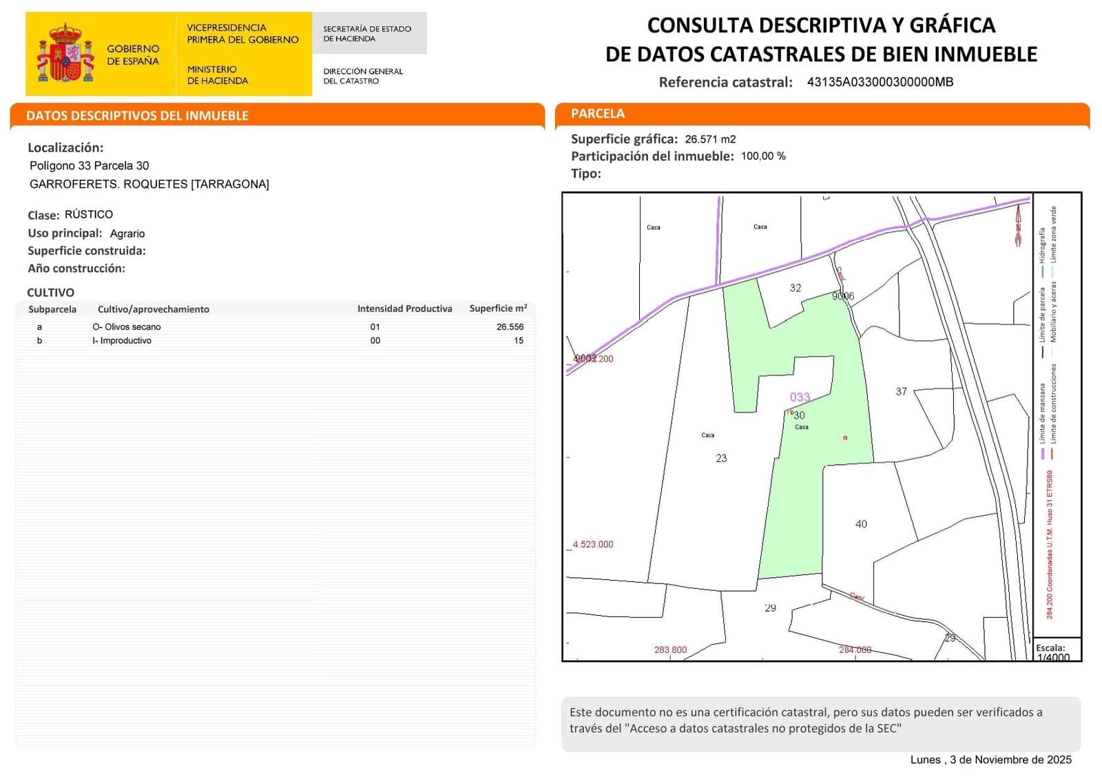 Rakentamaton maa myytävänä paikassa Roquetes - 44 000 € (Ref: 9583076)