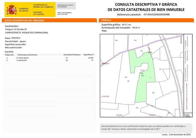 Rakentamaton maa myytävänä paikassa Roquetes - 44 000 € (Ref: 9583076)