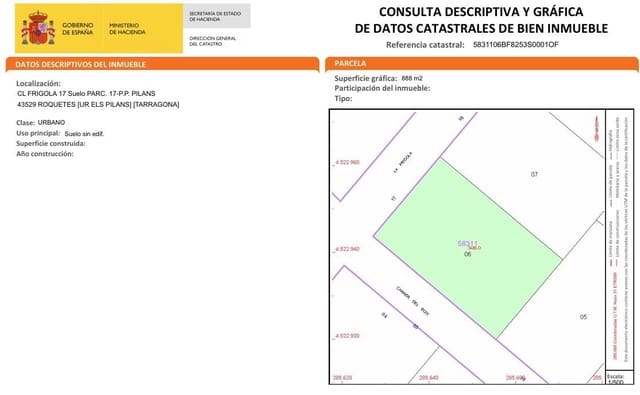 Solar/Parcela en Roquetes en venta - 85.000 € (Ref: 9970801)