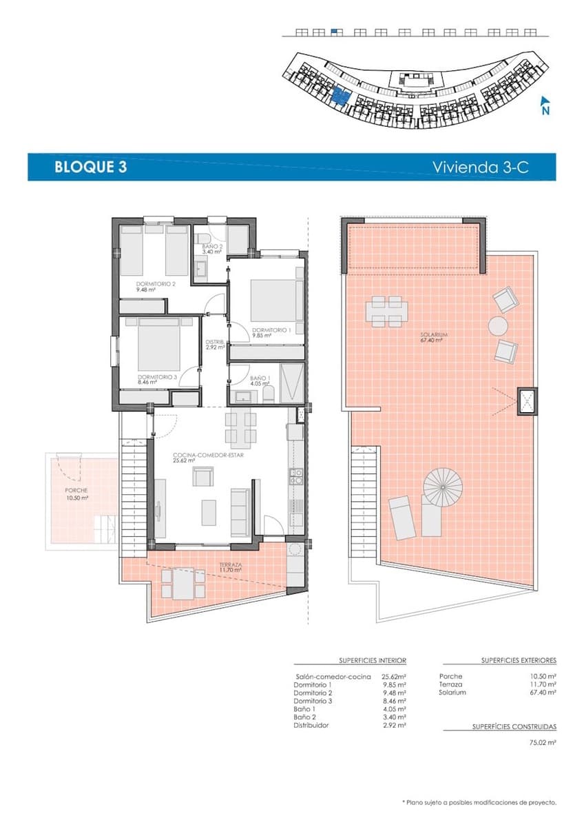 3 soverom Penthouse til salgs i Pilar de la Horadada med svømmebasseng garasje - € 299 900 (Ref: 10012462)