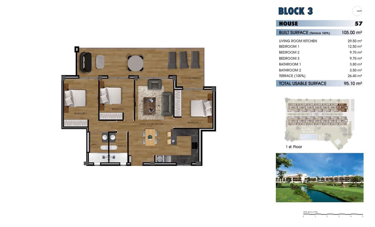 3 sypialnia Apartament na sprzedaż w Los Alcazares z basenem garażem - 334 000 € (Ref: 10043593)