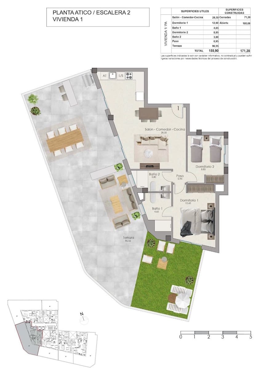 2 bedroom Penthouse for sale in Santa Pola with pool - € 385,000 (Ref: 10150434)