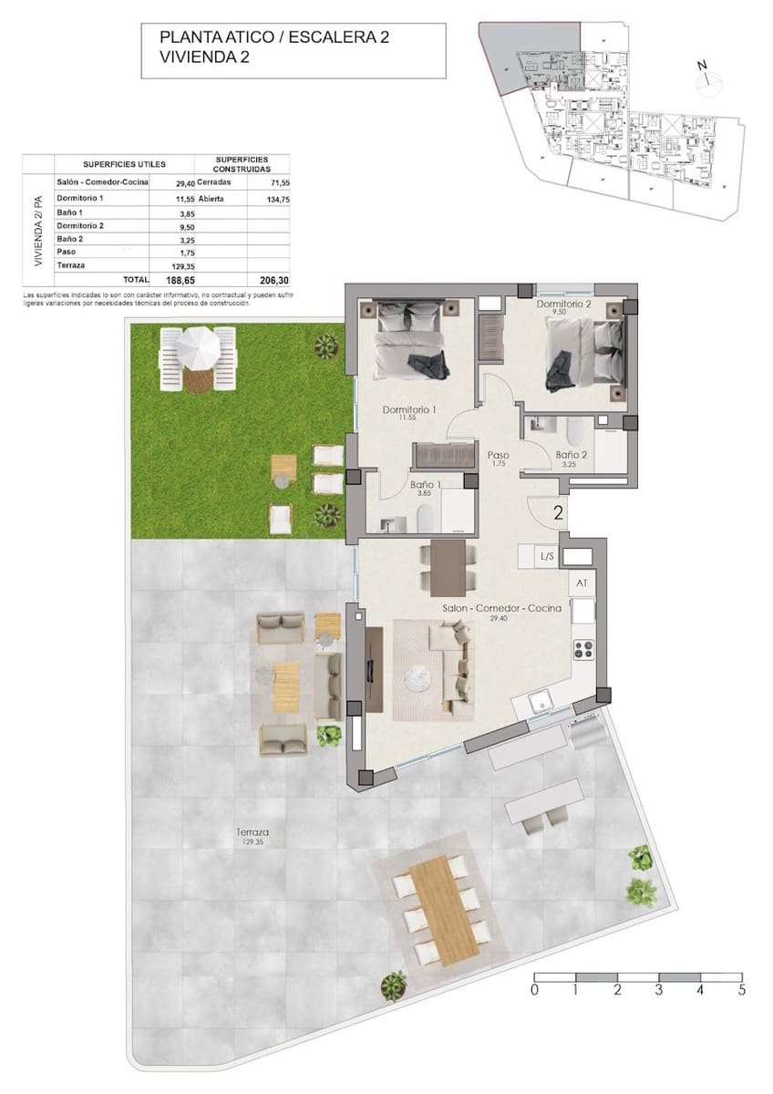 2 bedroom Penthouse for sale in Santa Pola with pool - € 385,000 (Ref: 10150434)