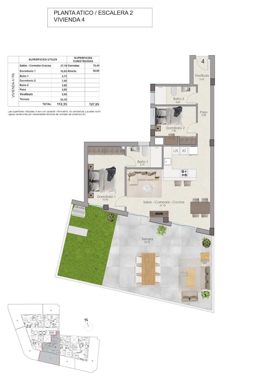 2 bedroom Penthouse for sale in Santa Pola with pool - € 385,000 (Ref: 10150434)