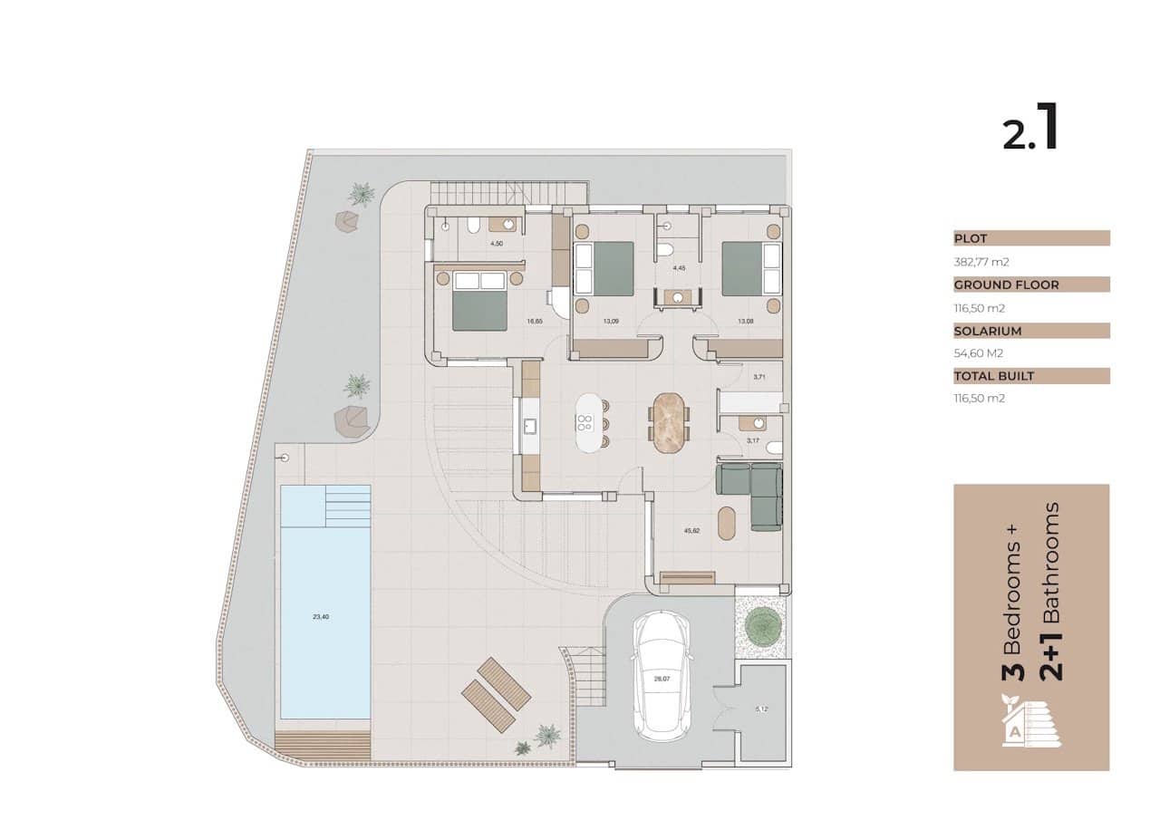 3 bedroom Villa for sale in Algorfa with pool garage - € 650,000 (Ref: 10150472)