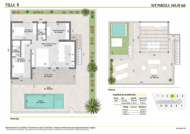 3 makuuhuone Huvila myytävänä paikassa Condado de Alhama, Alhama de Murcia mukana uima-altaan 
autotalli - 305 900 € (Ref: 7078852)