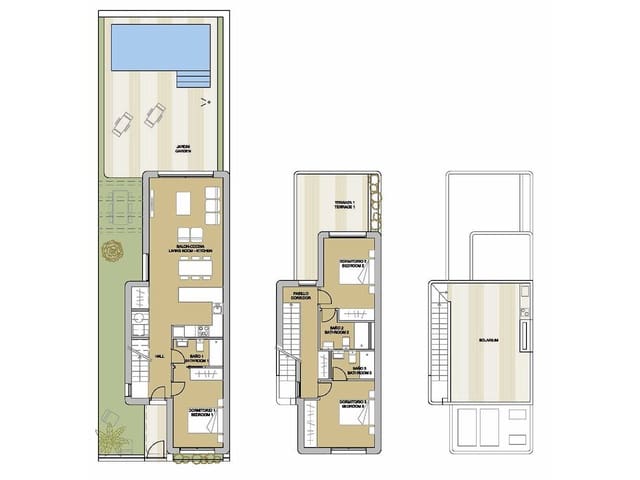 3 chambre Villa/Maison à vendre à Mil Palmeras, Pilar de la Horadada avec piscine garage - 539 900 € (Ref: 7448402)