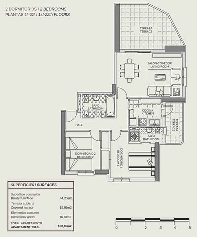 2 sovrum Lägenhet till salu i Levante - Playa Fossa, Calpe / Calp med pool - 295 000 € (Ref: 7453033)